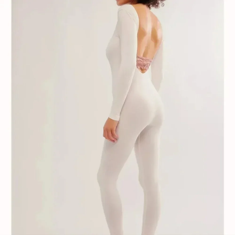 NWT $70 Free People M/L Stand Out Catsuit Pink NEW Intimately Free Long Sleeve - Picture 2 of 4